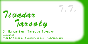 tivadar tarsoly business card